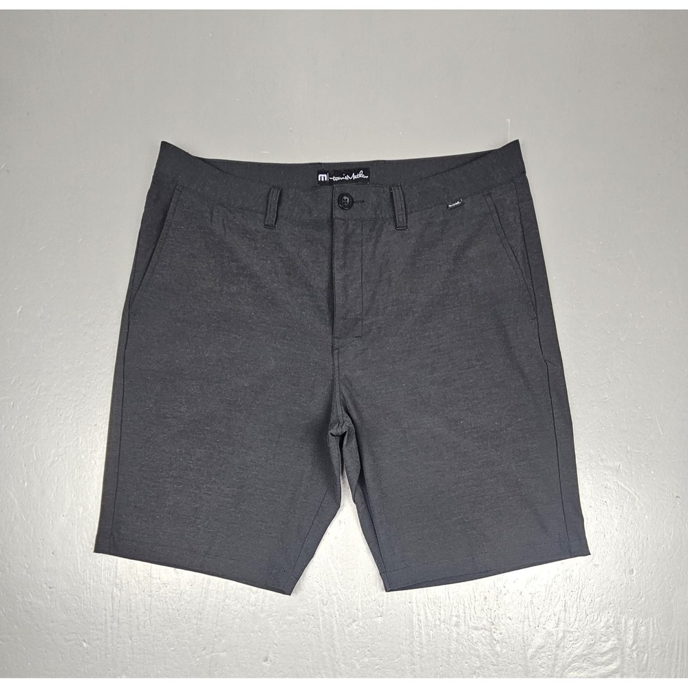 Travis Mathew Golf Shorts Mens 36 Midnight Black Athletic Performance Flat Front